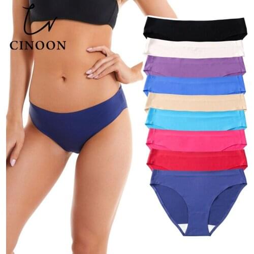 CINOON Lingerie WomenS Panties Sexy Female Underwear Seamless Solid Comfortable Briefs 9 Colors Plus Size Erotic Lingerie