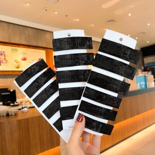 New Black Velvet Crystal Rhinestone Elegant Women Barrettes Hair Clip Hairgrips Hairpin Girls Hair Styling Tool Accessories