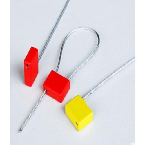 Wholesale 10pcs Square flat head Wire seals Cable Ties Container Tanker Wire Lead Seal Yellow & Red Steel wire seal