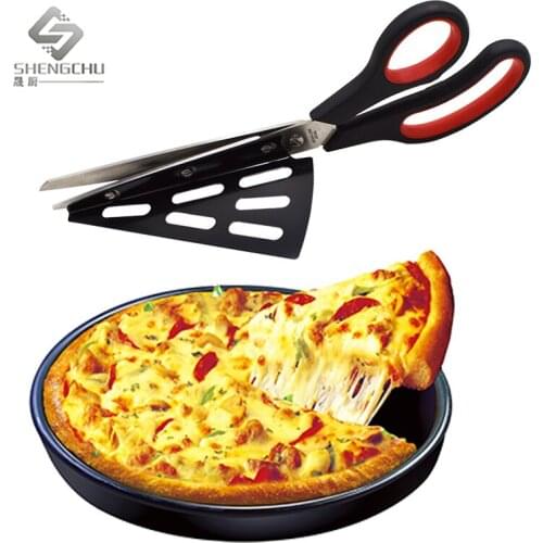 Stainless Steel Sharp Pizza Scissors Spatula Pie Serve Cutter Shear Slicer Pancake Slice Tool Restaurant Pizza Pastry Kitchen