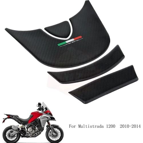 Fit forDucati Multistrada 1200 2010 11 12 13 14 Tank 3D Gel Protector 3D Design Carbon Fiber Fuel Tank Sticker