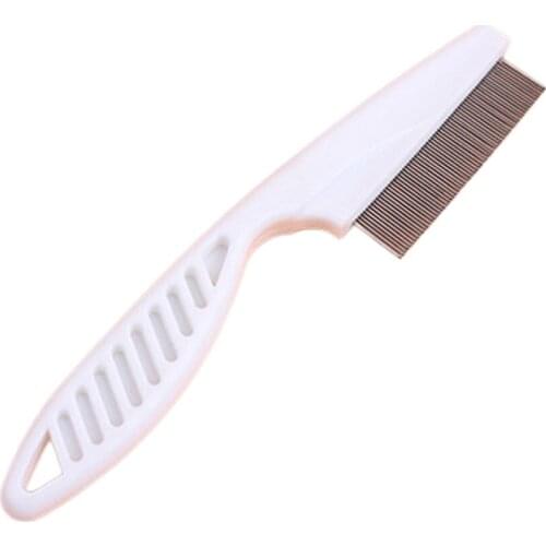 1pcs High Quality Pet Hair Grooming Comb Flea Shedding Brush Puppy Dog Stainless Comb Dense Tooth Design Brush Pet Supply