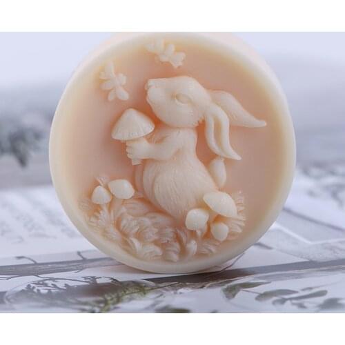 3D Bunny Soap Silicone Mold Rabbit Resin Clay Mold Chocolate Candy Mold Food-grade Silicone Easter Soap mold