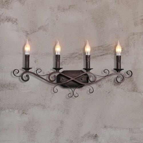 Luminaire European Candle Loft Retro Industry Led Wall Light For Hotel Restaurant Villa Cafe Hang Lamp Bedroom Lighting Fixture