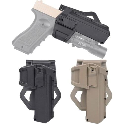 Tactical Glock 17 18 Movable Pistol Holsters for with X300 X400 Flashlight Mounted Holster Right Hand Waist Gun Holster