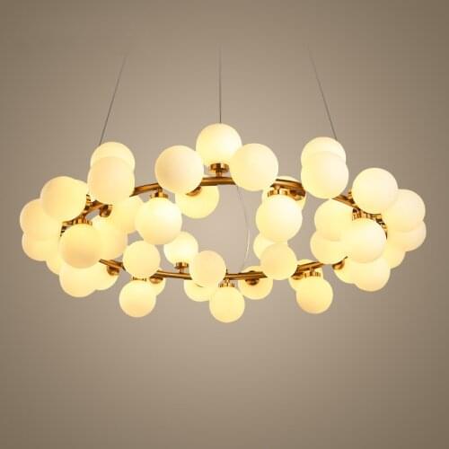 Vintage staircase chandelier balloon round circular chandelier guest restaurant glass ball retro ridge loft gold chandelier