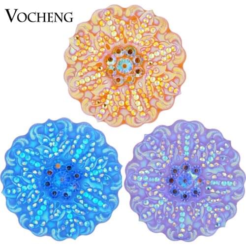Vocheng Snap Charms Flower Bling 6 Colors 18mm Resin Jewelry Vn-1292