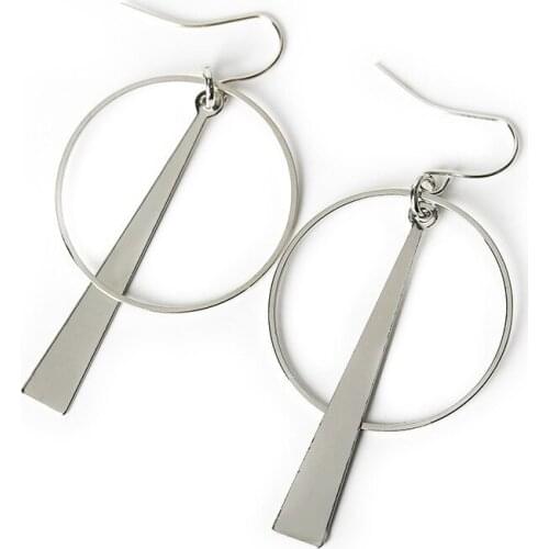 POTCET Korea 2021 Fashion Trend Womens Geometric Circle Earrings Retro Trend Earrings 2021 Womens Jewels Free Shipping