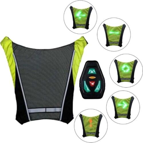 Cycling Vest 5 LED Signal Outdoor Safety Light Indicator Remote Control LED Bike Lights Bicycle Vest for Hiking Riding Climbing