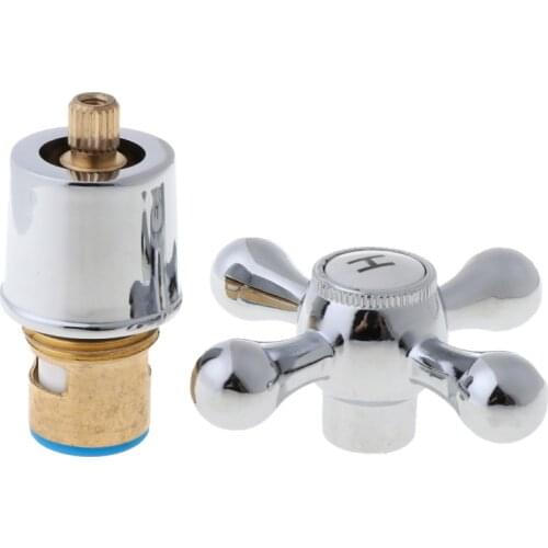 1Set Copper Cross Handle Bath Sink Faucet Handle for Kitchen Bathroom Sink Water Faucet Mixer Accessories