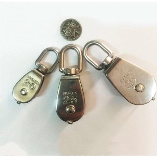 1pcs 304 stainless steel single pulley, wire rope chain traction fixed pulley, lifting pulley, driving wire wheel