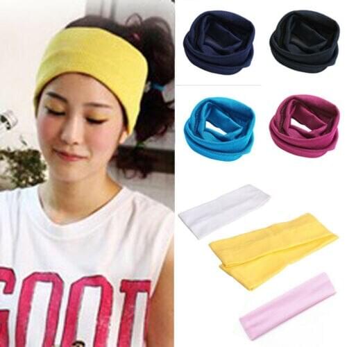 2019 Fashion Women Sports Yoga Stretch Headband Wrap Gym Fitness Elastic Sweatband Hair Band 6 Colors