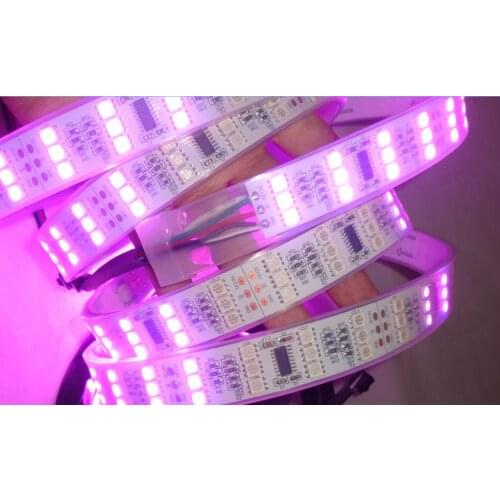 3ROWS 5m DC12V 144leds/m and 12pcs TM1812 ic/meter(48pixels) led digital strip;IP68;waterproof in silicon tube