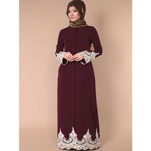 Abaya Muslim Summer Dress Embroidery Lace Long Sleeve Ropa Musulman Mujer Jilbab Islamic Dress Floral Turkish Abayas for Women