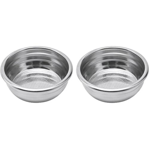 2Pcs Coffee Machine Accessories Pressure Cup Filter with Black Ring Removable Powder Cup Powder Bowl Basket 50mm