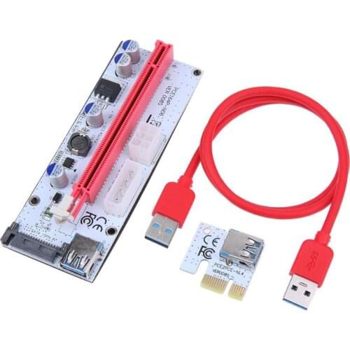 ALLOYSEED 60cm PCEI 64P-N03 008S PCI-E Riser Card Express 1X 16X USB3.0 Adapter Card Extension Cable for BTC Miner mining