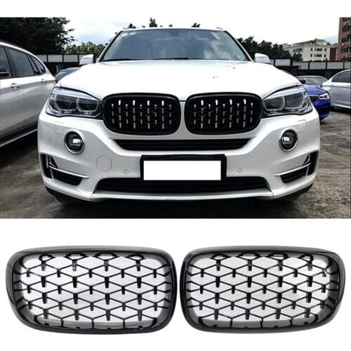 Diamond Style ABS Front Racing Grille For-BMW X5 X6 F15 F16 F85 F86 Gloss Black