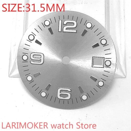 NO Bliger bliger 31.5mm Aseptic Watch Dial Fit ETA 2836/2824 DG2813/3804 Miyota 8215 821A 8205 Automatic Movement Dial Silver