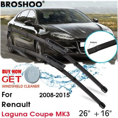 Car Wiper Blade Front Window Windscreen Windshield Wipers Blades Accessories For Renault Laguna Coupe MK3 26''+16'' 2008-2015