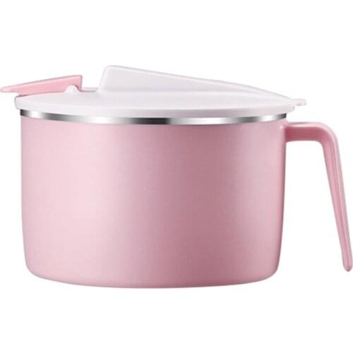 Stainless Steel Big Bowl with Cover Kitchen Large Noodle Rice Ramen Bowl Fruit Salad Food Container Tableware