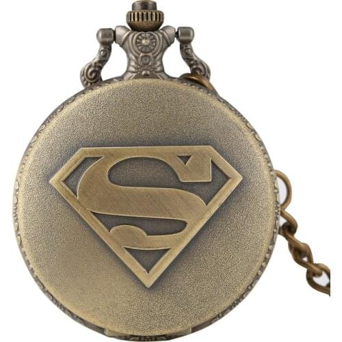 Bronze/Silver Quartz Pocket Watches Full Hunter Pendant Pocket Clock Cool Jewelry Watch GIfts for Kids