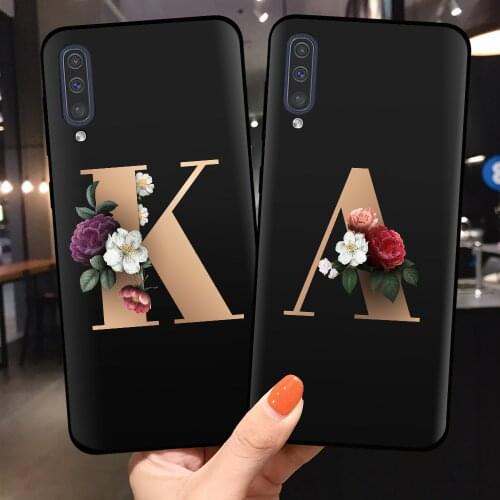 Print your letter names Phone case for Samsung Galaxy A10 A20 A20E A30 A30s A40 A50 A50S A60 A70 A530 A750 A7 2018 A8 2018 Case