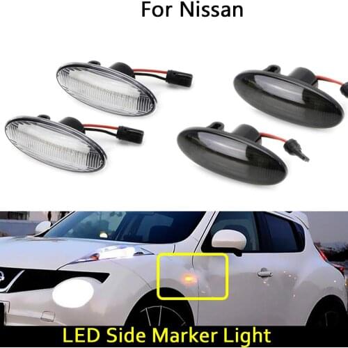 For Nissan CUBE EVALIA LEAF MICRA NOTE NP300 NV200 QASHQAI X-TRAIL Juke Car Front LED side marker Amber light Turn Signal Lamp