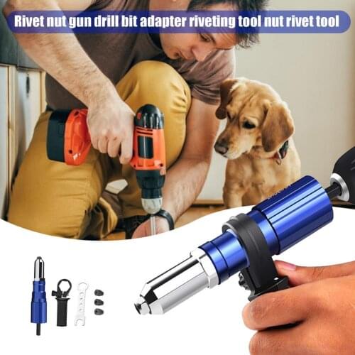 Electric Rivet Gun 2.44.8mm Rivet Nut Gun Drill Bit Adapter Riveting Tool Nut Pull Rivet Tool