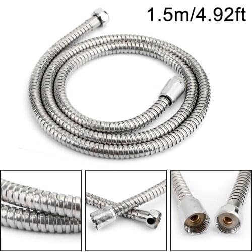 Areyourshop 5ft Flexible Shower Head Hose Handheld Long Stainless Steel Bathroom Accessories