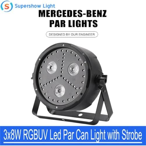 Hot Sale Led Night Club Disco Lighting Led DJ Strobe 3X8W RGBUV 4in1 Beam Led Par Stage Lighting