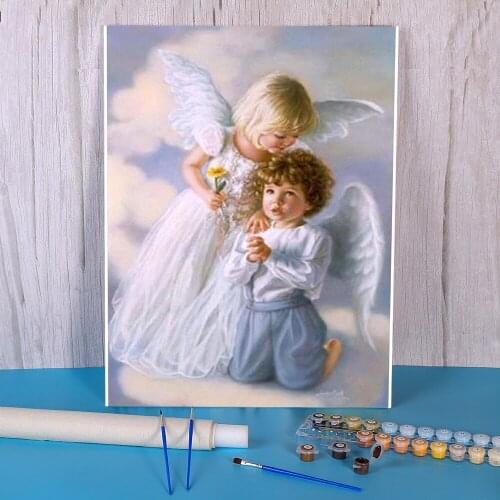 Region Angel DIY Painting By Numbers Set Acrylic Paints 40*50 Picture By Numbers Photo Wall Paintings Children Drawing
