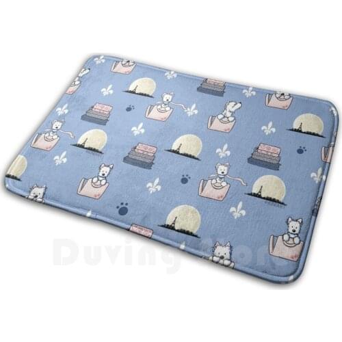 Kiniart Westies In Paris Carpet Mat Rug Cushion Soft Westie Westies Westie Terrier West Highland Terrier West Highland