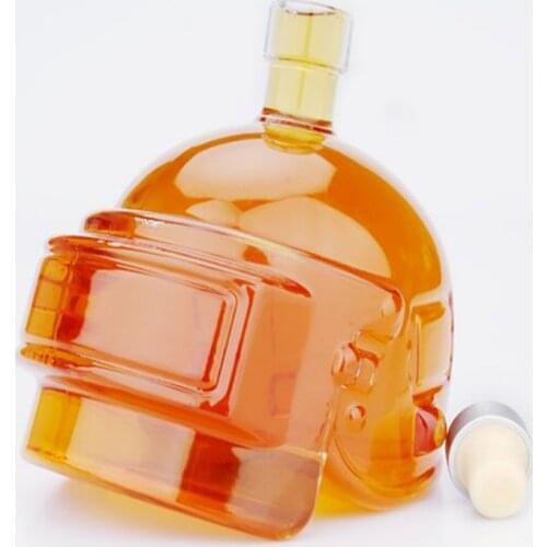 Creative Decanter PUBG Eat Chicken Helmet Wine Bottle Borosilicate Helmet Hip Flask Outdoor Portable Carnival For Wine Whiskey