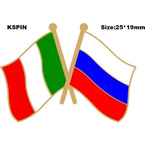 Italy & Russia Friendship Flag Lapel Pin Friendship Flag Badge Flag pin