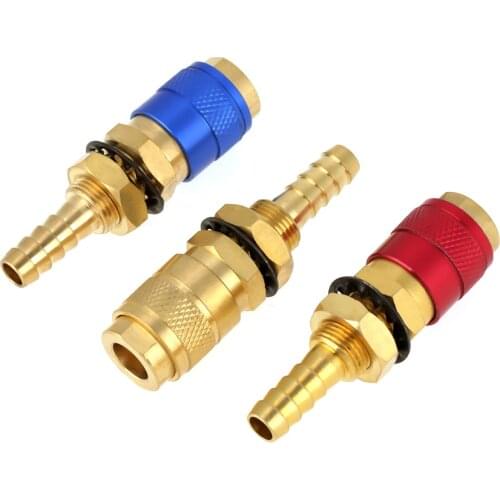 3pcs/Set Water Cooled Gas Adapter 8mm Brass Quick Hose Connector Fitting For MIG TIG Welder Torch Tool Water Cooled Torch Joint