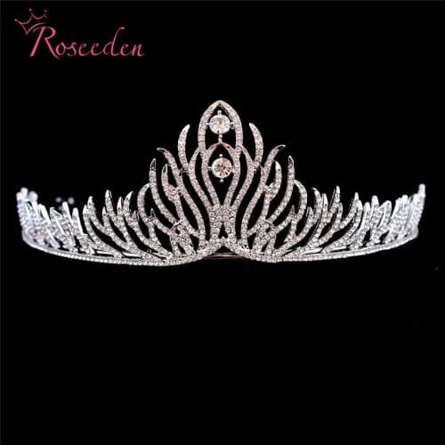 Fashion Gold Silver Color Bride Tiara King Crown Crystal Diadem Wedding Hair Accessories Jewelry Gift Drop Shipping RE3062