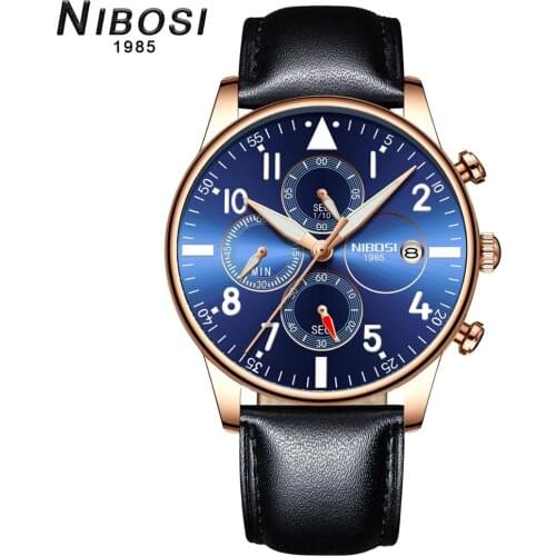 Watches Men NIBOSI Brand Men Sport Watches Mens Blue Quartz Clock Man Casual Military Waterproof Wrist Watch relogio masculino
