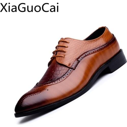 New Fashion Vintage Brand Men Oxfords Italy Style Breathable Male Dress Shoes Genuine Leather Flat Formal Shoes
