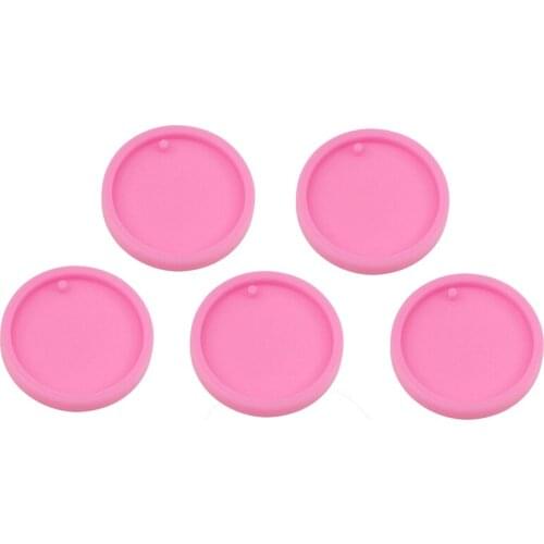 5 Round Silicone Keychain Mold Set, Round Tag, DIY Baking, Silicone Manual Drip Mold
