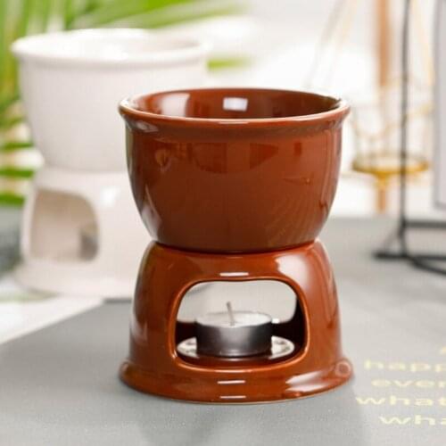 Fondue Pot Set,Chocolate Fondue Pot Cheese Porcelain Melting Pots Porcelain Melting Pot for Tapas And Cheese, Chocolate E8BD