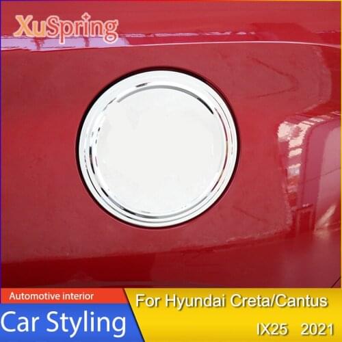 Fuel Tank Cap Sticker Stainless Steel Decorative Sticker Exterior Modification For Hyundai Creta/Cantus IX25 2021