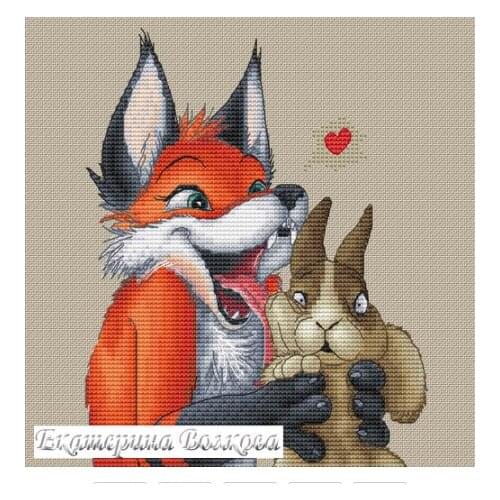 Wolves with rabbit new cross stitch aida 18ct 14ct 11ct black cloth people kit embroidery DIY handmade needlework