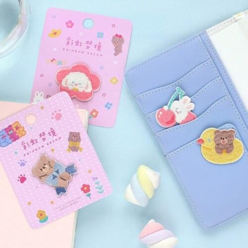 Dream Rainbow Cute Rabbit Embroidery Patches for Girls Iron On Patches for Clothes Small Glue Patch for Kids Clothes Designer