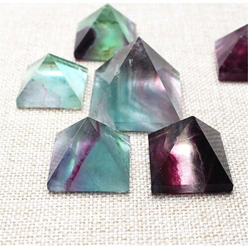 Fluorite Pyramid Natural Quartz Crystals Gemstones Healing Reiki Gems Deng Shui Home Ornaments Decoration