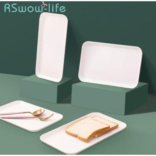 29.2*17cm Simple Plastic Tray Household Kitchen Rectangular Bread Tray Fruit Dessert Plate For Kitchen Utensils