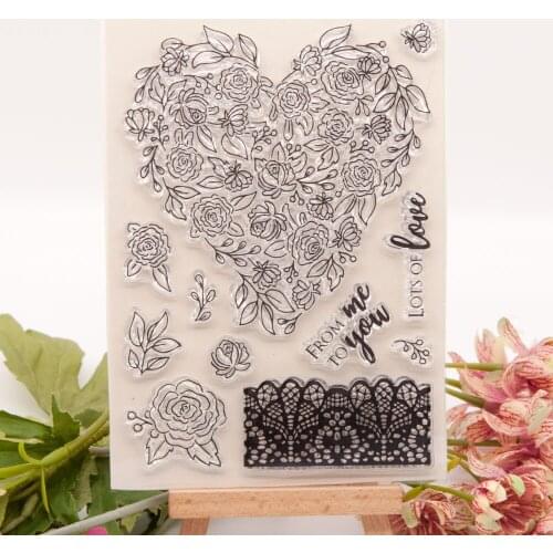 Flowers Clear Stamps for DIY Scrapbooking Card Transparent Stamp Making Photo Album Paper Crafts Template Handmade Decoration