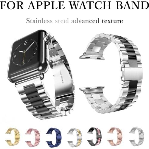 Stainless Steel Strap For Apple Watch Band 6 5 4 3 44mm 40mm strap 38mm 42mm Replacement Bracelet Sport Band for iWatch 6 5 4 3