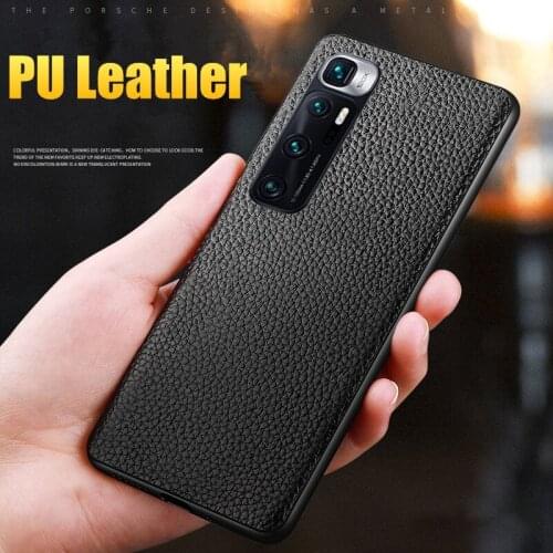 Luxury Xiaomi Mi 10 Ultra PU Leather Case Plain For Xiaomi Mi Note 10 Redmi k30 Pro Pocophone Poco X2 F2 Pro Back Cover Silicone