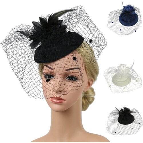 Top hat Women Hats Fascinators Hats Pillbox Hat Cocktail Tea Party Headwear for Girls and Women 2021Kapelusz Damski Mütze #L