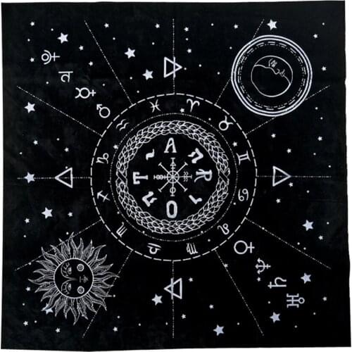 12 Constellations Astrology Tarot Divination Card Tablecloth For Tarot Enthusiasts Psychological Magicians Tarot Card Table Mat